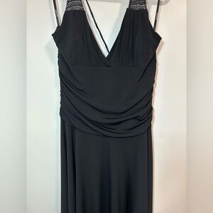 My Michelle Black Backless Dress with Beaded Straps